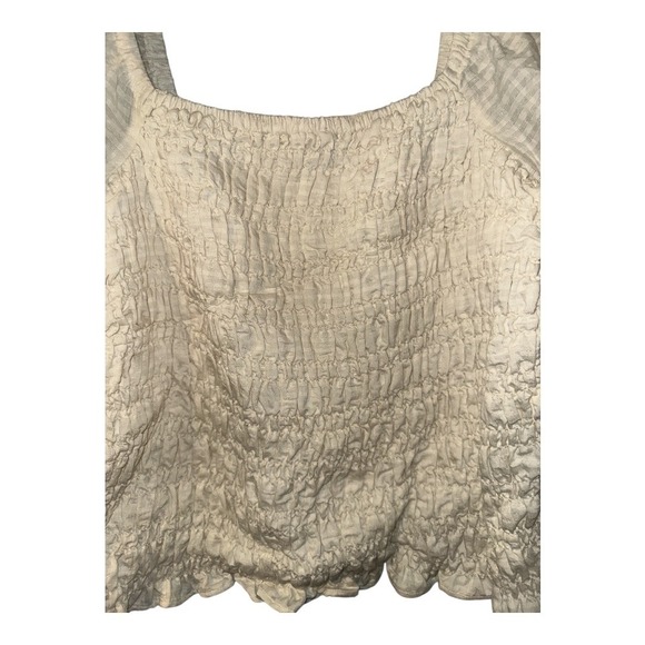 Old Navy Cream Smocked Puff Sleeve Top, Large - Picture 3 of 9